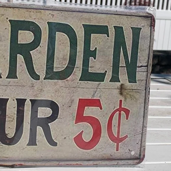 FIRM PRICE Garden Tour 5 cent Metal Sign - Picture 4 of 8